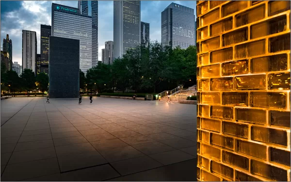  Chicago (Illinois): Crown Fountain all'interno del Millennium Park - © Massimo Vespignani