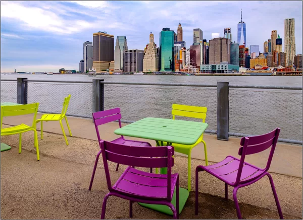 New York: scorcio di Lower Manhattan dal Brooklyn Bridge Park - © Massimo Vespignani